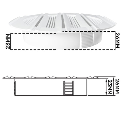 Louvre Vent Round Bella 100mm White