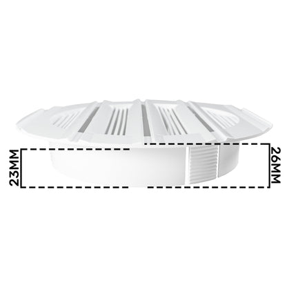 Louvre Vent Round Bella 100mm White