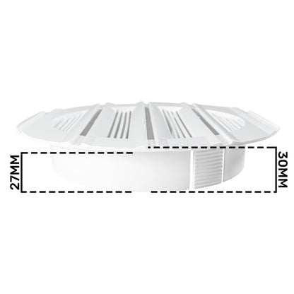 Louvre Vent Round Bella 125mm White