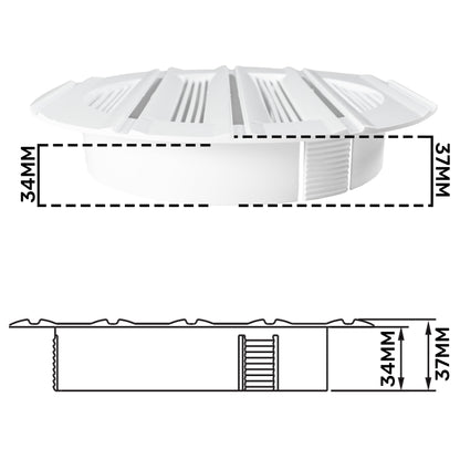 Louvre Vent Round Bella 150mm White