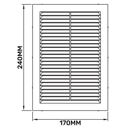 Louvre Vent D/170x240W 240mm X 170mm with Fly Screen