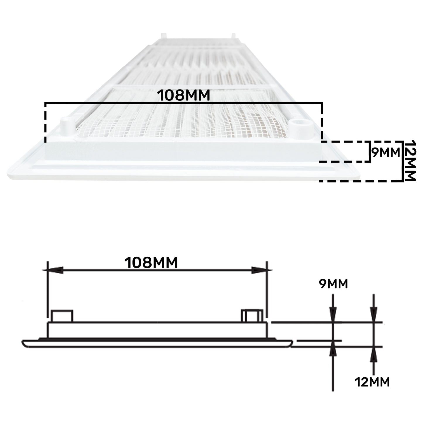 Louvre Vent D/430X110RW Classic 430mm X 110mm with Fly Screen
