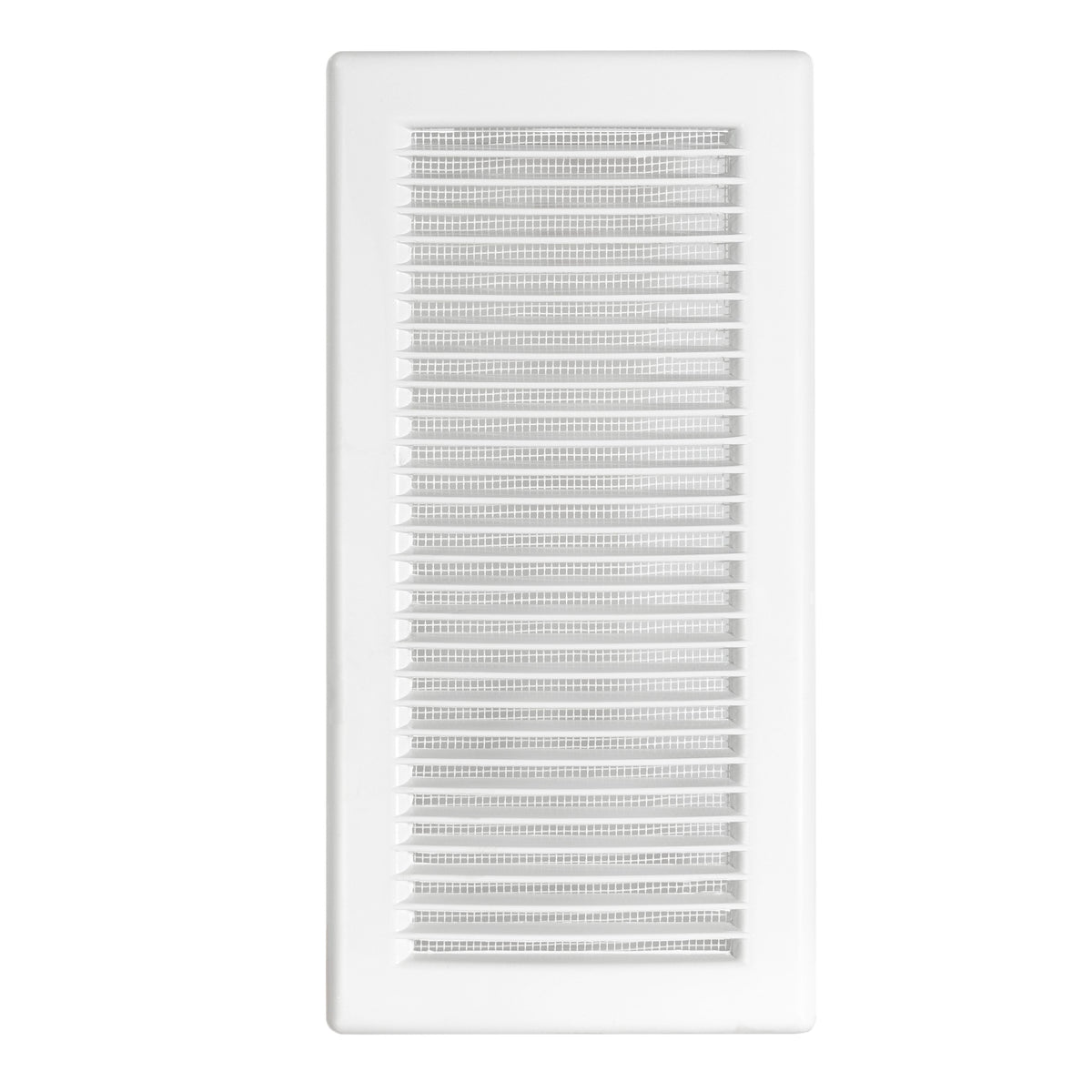 White Dospel DL/90×240 RW LUX ventilation grille with louvred front and fly mesh.