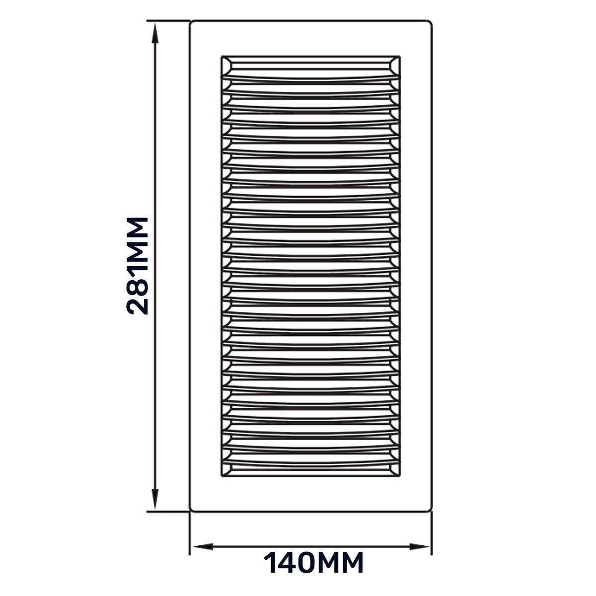 Dospel DL/90×240 RW LUX Louvre Vent with Fly Mesh – White