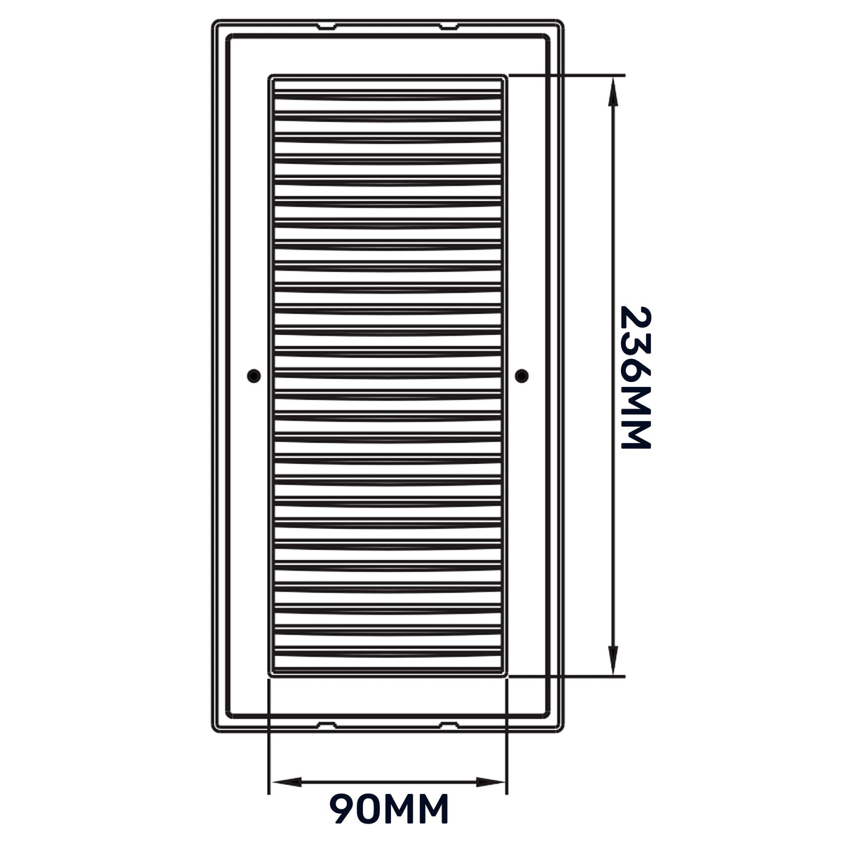 Dospel DL/90×240 RW LUX Louvre Vent with Fly Mesh – White