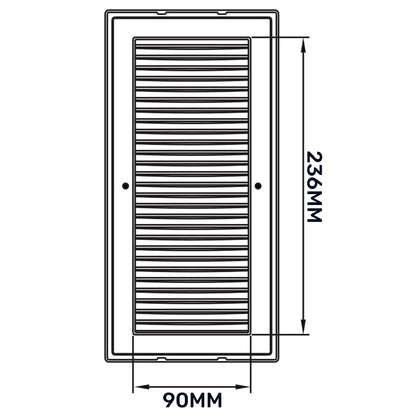 Dospel DL/90×240 RW LUX Louvre Vent with Fly Mesh – White