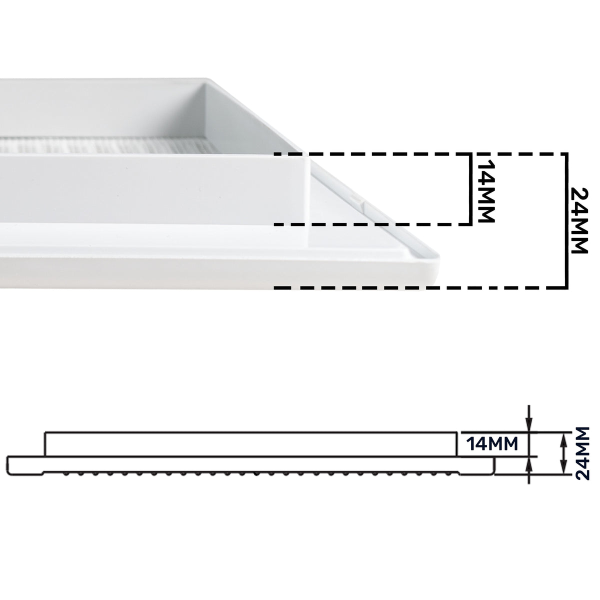 Dospel DL/90×240 RW LUX Louvre Vent with Fly Mesh – White