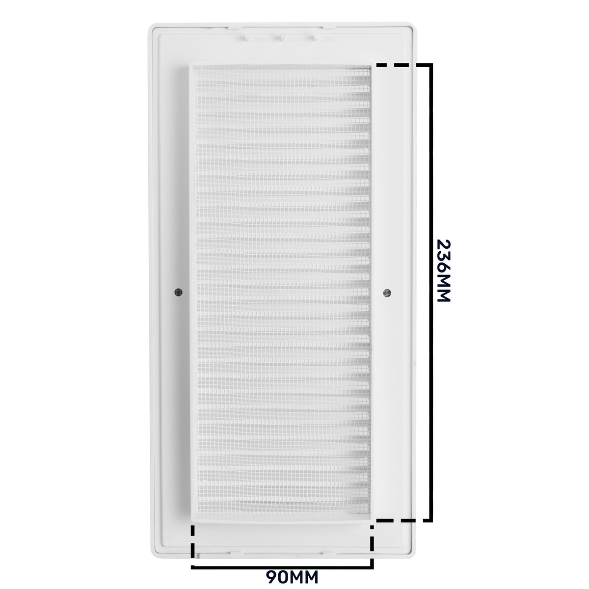 Dospel DL/90×240 RW LUX Louvre Vent with Fly Mesh – White