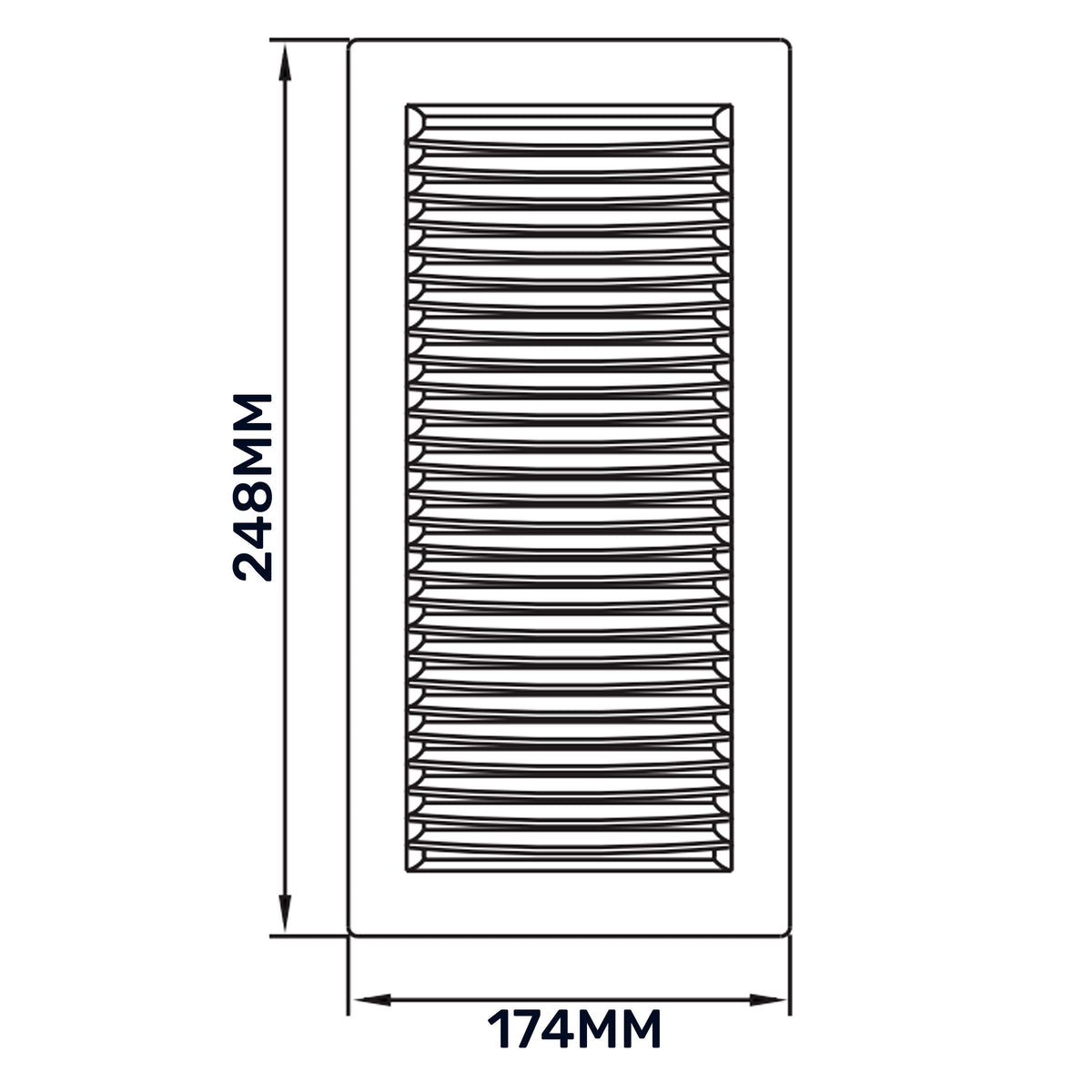 Dospel DL/140×210 RW LUX Louvre Vent with Fly Mesh – White