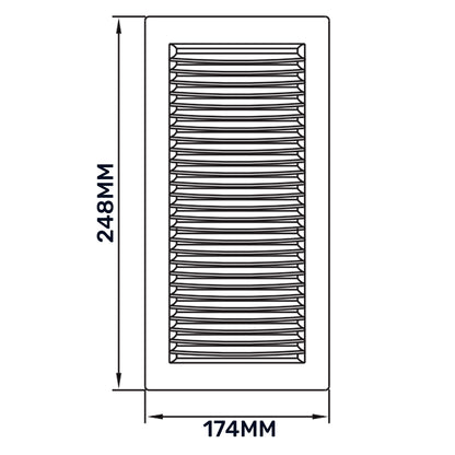 Dospel DL/140×210 RW LUX Louvre Vent with Fly Mesh – White