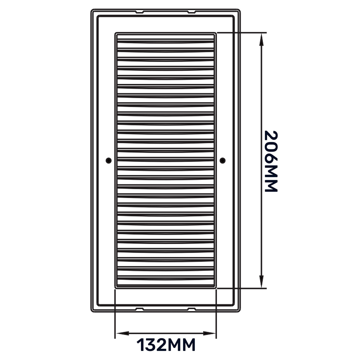 Dospel DL/140×210 RW LUX Louvre Vent with Fly Mesh – White