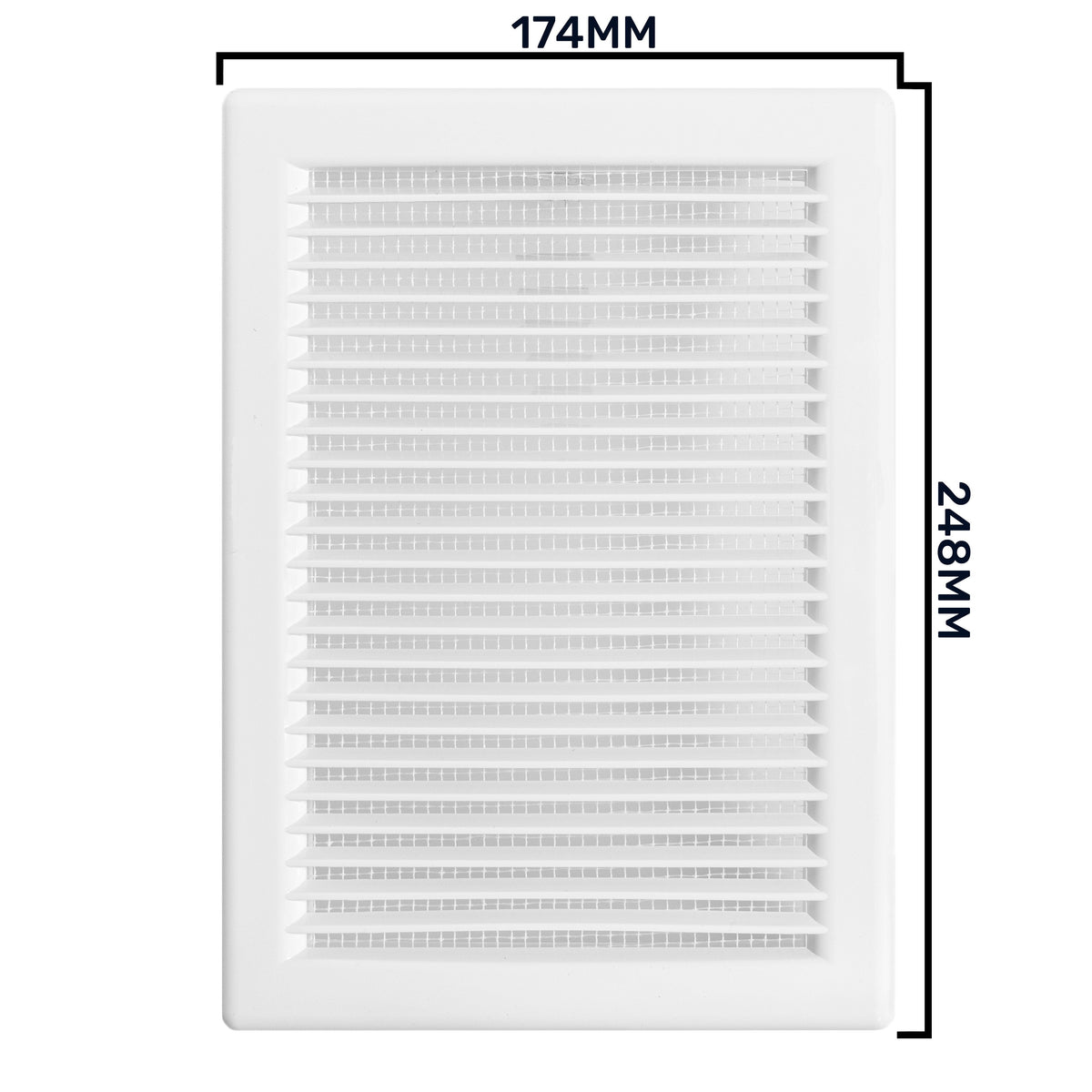Dospel DL/140×210 RW LUX Louvre Vent with Fly Mesh – White