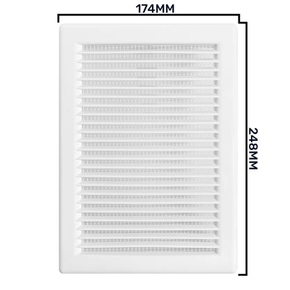 Dospel DL/140×210 RW LUX Louvre Vent with Fly Mesh – White