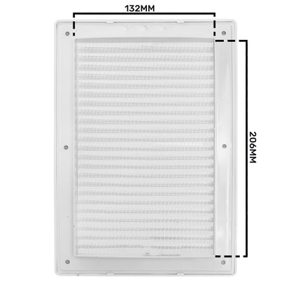 Dospel DL/140×210 RW LUX Louvre Vent with Fly Mesh – White