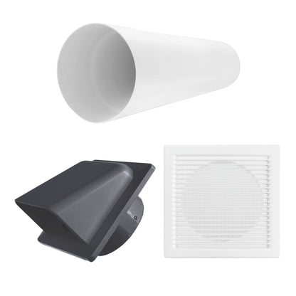100mm Through-Wall Vent Kit – DL/100 LUX, Graphite Outer Hood