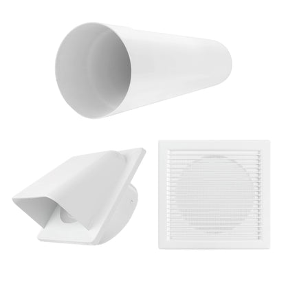 100mm Through-Wall Vent Kit – DL/100 LUX, White Outer Hood