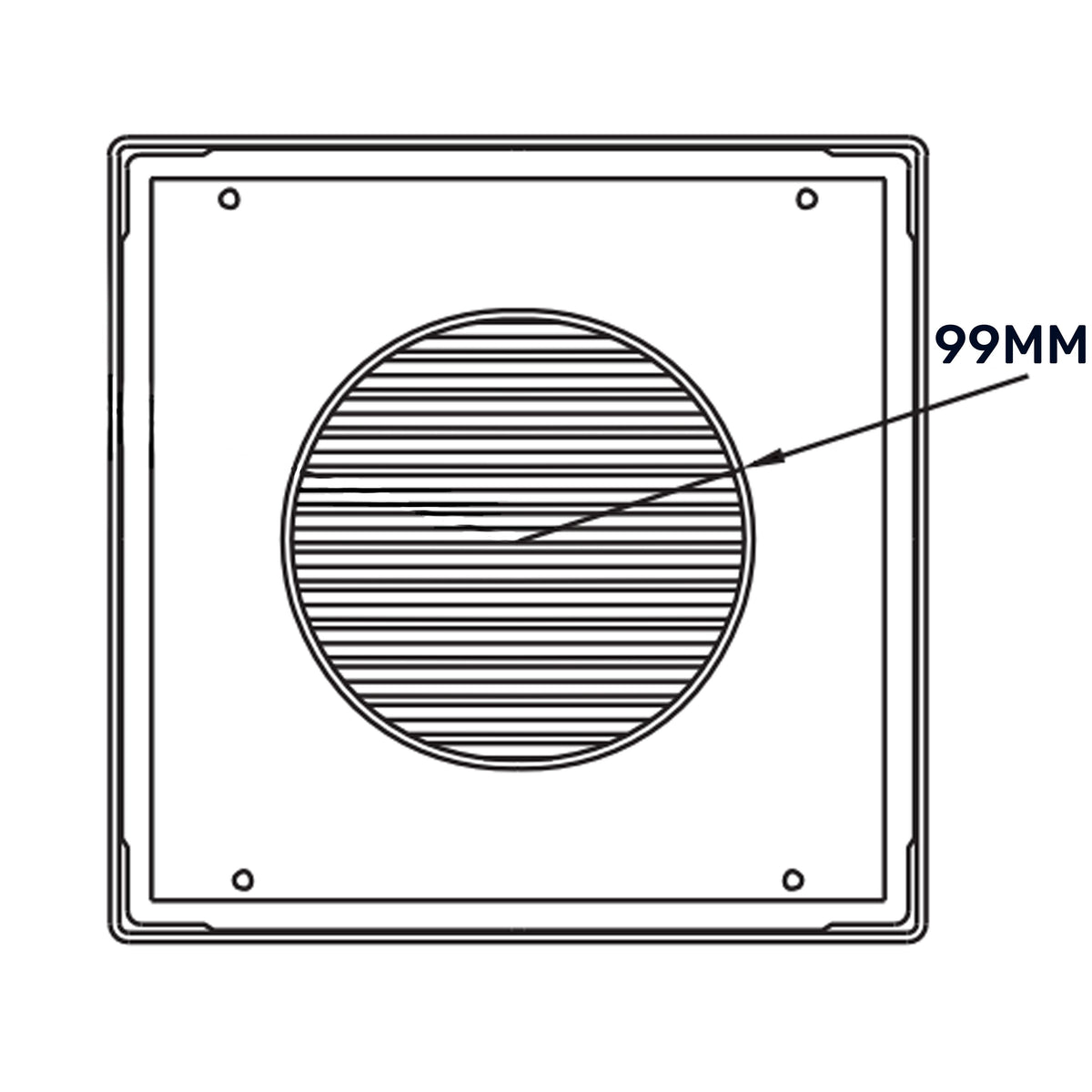 Dospel DL/100 RW LUX Louvre Vent with Fly Mesh – White