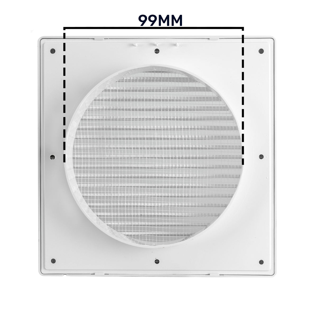 Dospel DL/100 RW LUX Louvre Vent with Fly Mesh – White