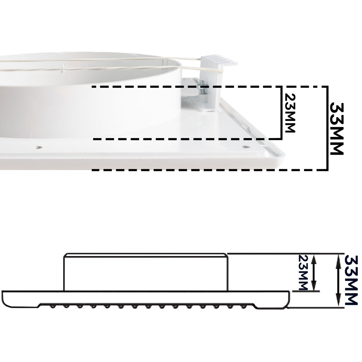 Dospel DL/100 RW LUX Louvre Vent with Fly Mesh – White