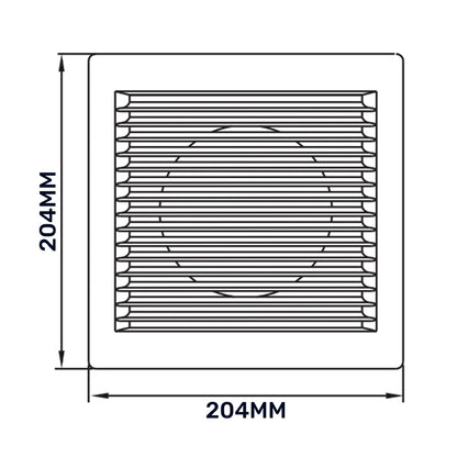 Dospel DL/150 RW LUX Louvre Vent with Fly Mesh – White