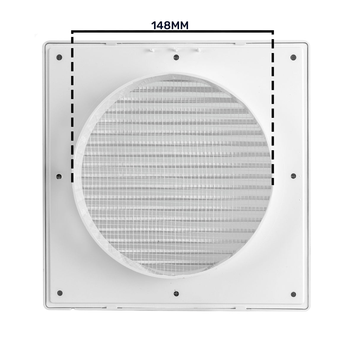 Dospel DL/150 RW LUX Louvre Vent with Fly Mesh – White