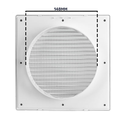 Dospel DL/150 RW LUX Louvre Vent with Fly Mesh – White