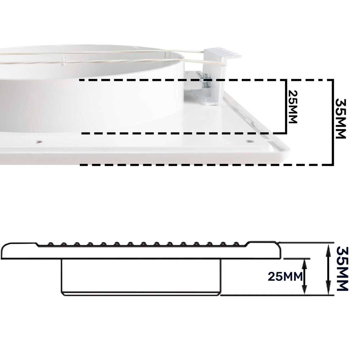 Dospel DL/150 RW LUX Louvre Vent with Fly Mesh – White