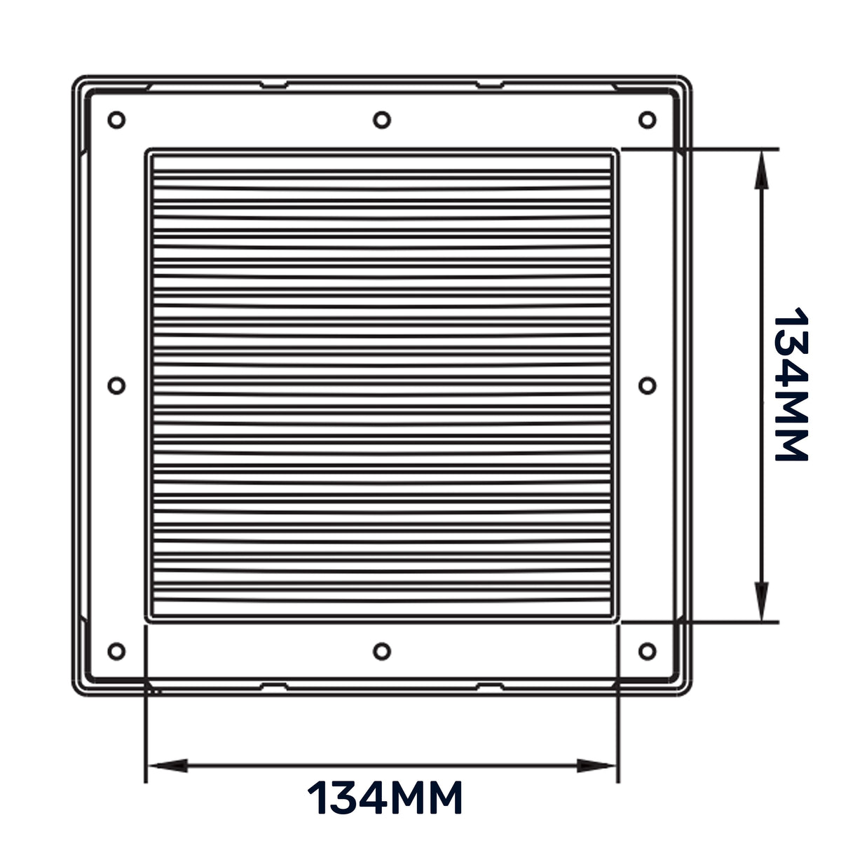 Dospel DL/135 RW LUX Louvre Vent with Fly Mesh – White