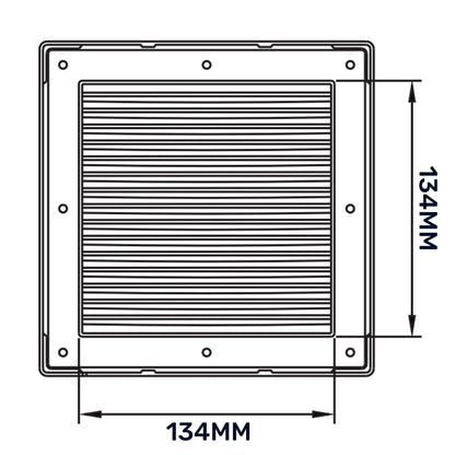 Dospel DL/135 RW LUX Louvre Vent with Fly Mesh – White