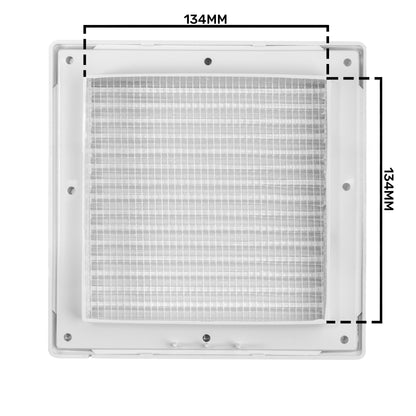Dospel DL/135 RW LUX Louvre Vent with Fly Mesh – White