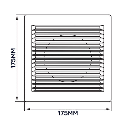 Dospel DL/125 RW LUX Louvre Vent with Fly Mesh – White