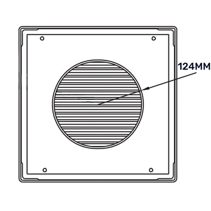 Dospel DL/125 RW LUX Louvre Vent with Fly Mesh – White