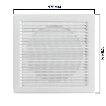 Dospel DL/125 RW LUX Louvre Vent with Fly Mesh – White