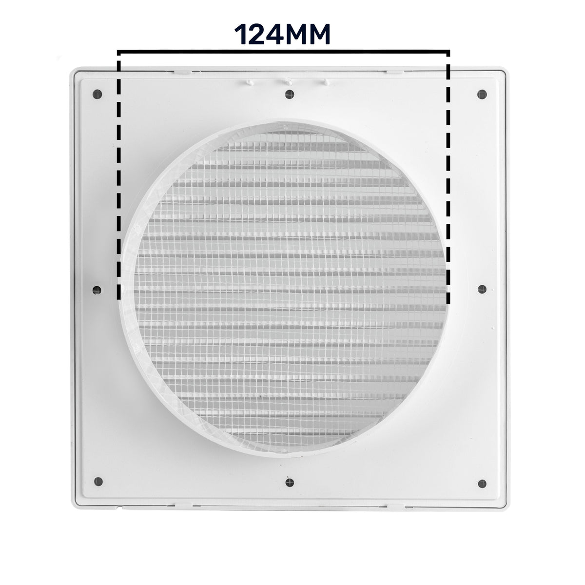 Dospel DL/125 RW LUX Louvre Vent with Fly Mesh – White