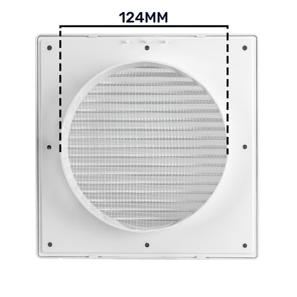 Dospel DL/125 RW LUX Louvre Vent with Fly Mesh – White
