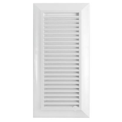 White Dospel Duo Smart 90×240 ventilation grille with louvred front and fly mesh.