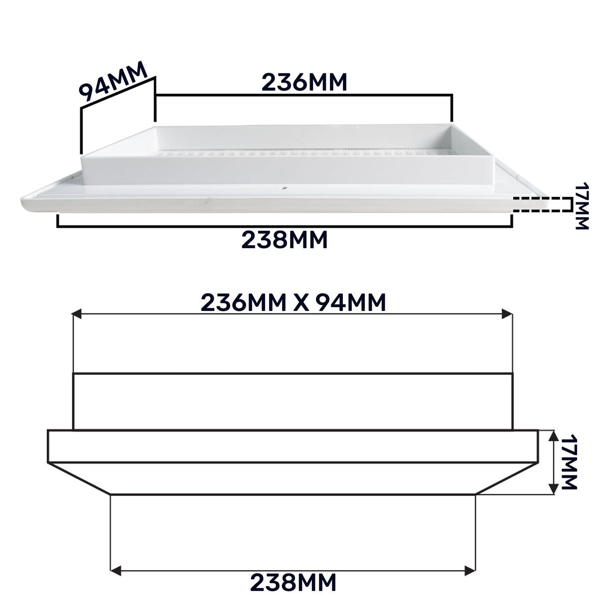 Dospel Duo Smart 90×240 Louvre Vent with Fly Mesh – White