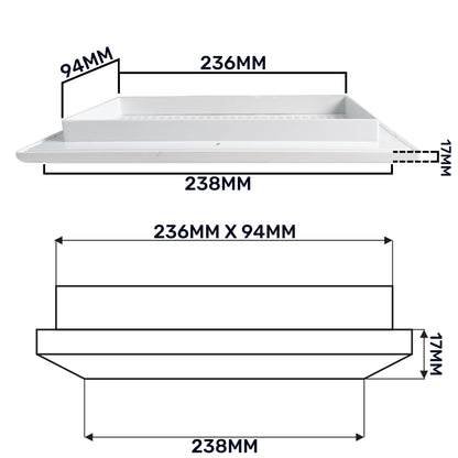 Dospel Duo Smart 90×240 Louvre Vent with Fly Mesh – White