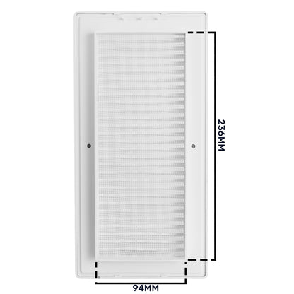 Dospel Duo Smart 90×240 Louvre Vent with Fly Mesh – White