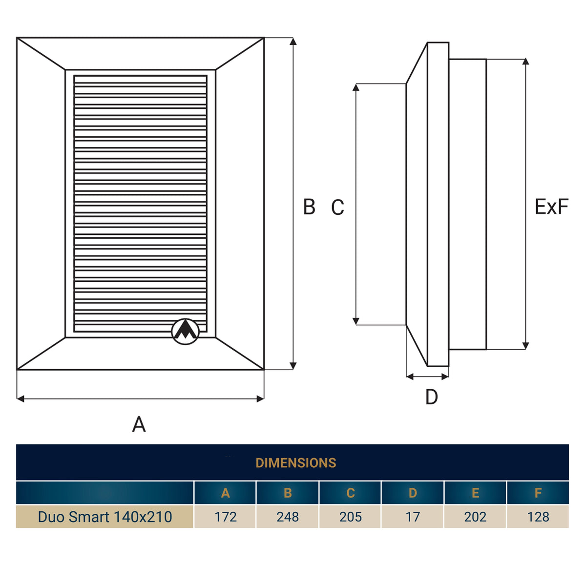 Dospel Duo Smart 140×210 Louvre Vent with Fly Mesh – White