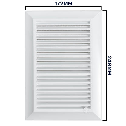 Dospel Duo Smart 140×210 Louvre Vent with Fly Mesh – White