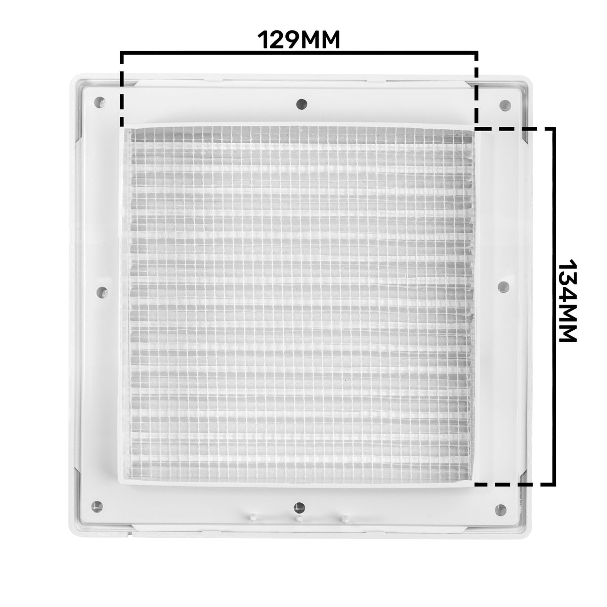 Dospel Duo Smart 135 Louvre Vent with Fly Mesh – White