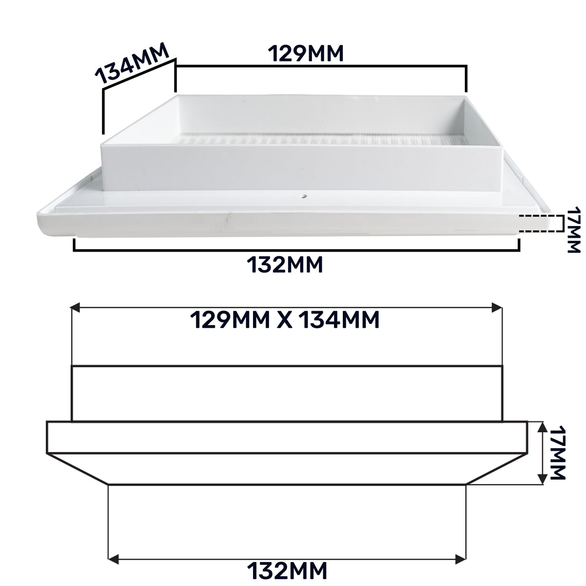 Dospel Duo Smart 135 Louvre Vent with Fly Mesh – White