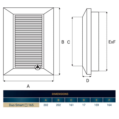 Dospel Duo Smart 165 Louvre Vent with Fly Mesh – White