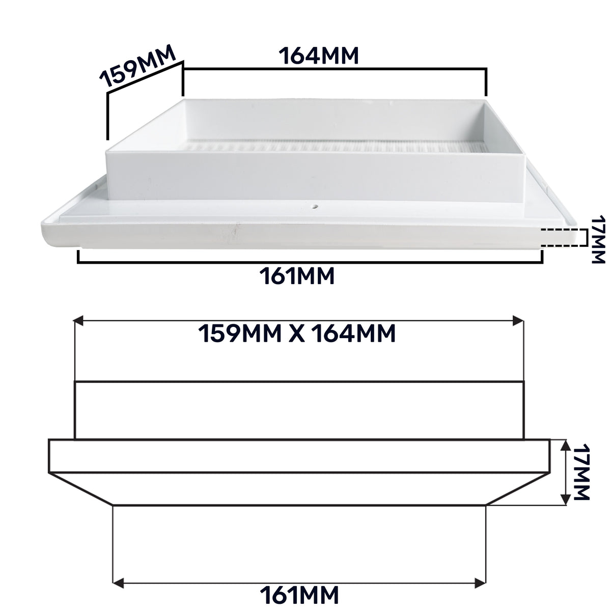 Dospel Duo Smart 165 Louvre Vent with Fly Mesh – White