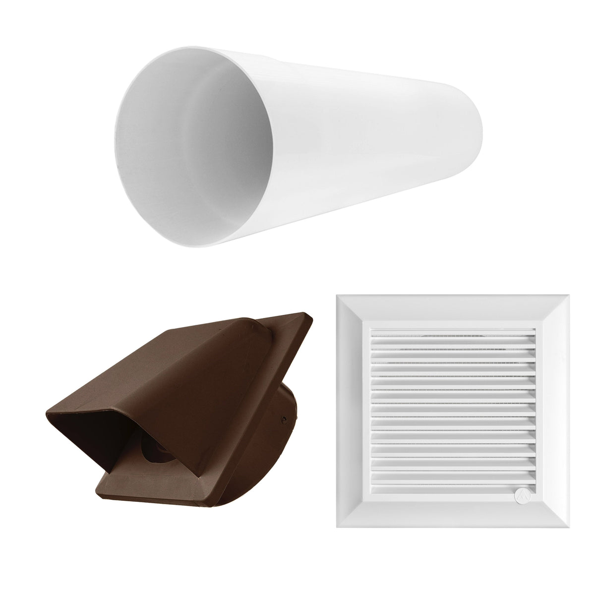 100mm Through-Wall Vent Kit – Duo Smart, Brown Outer Hood