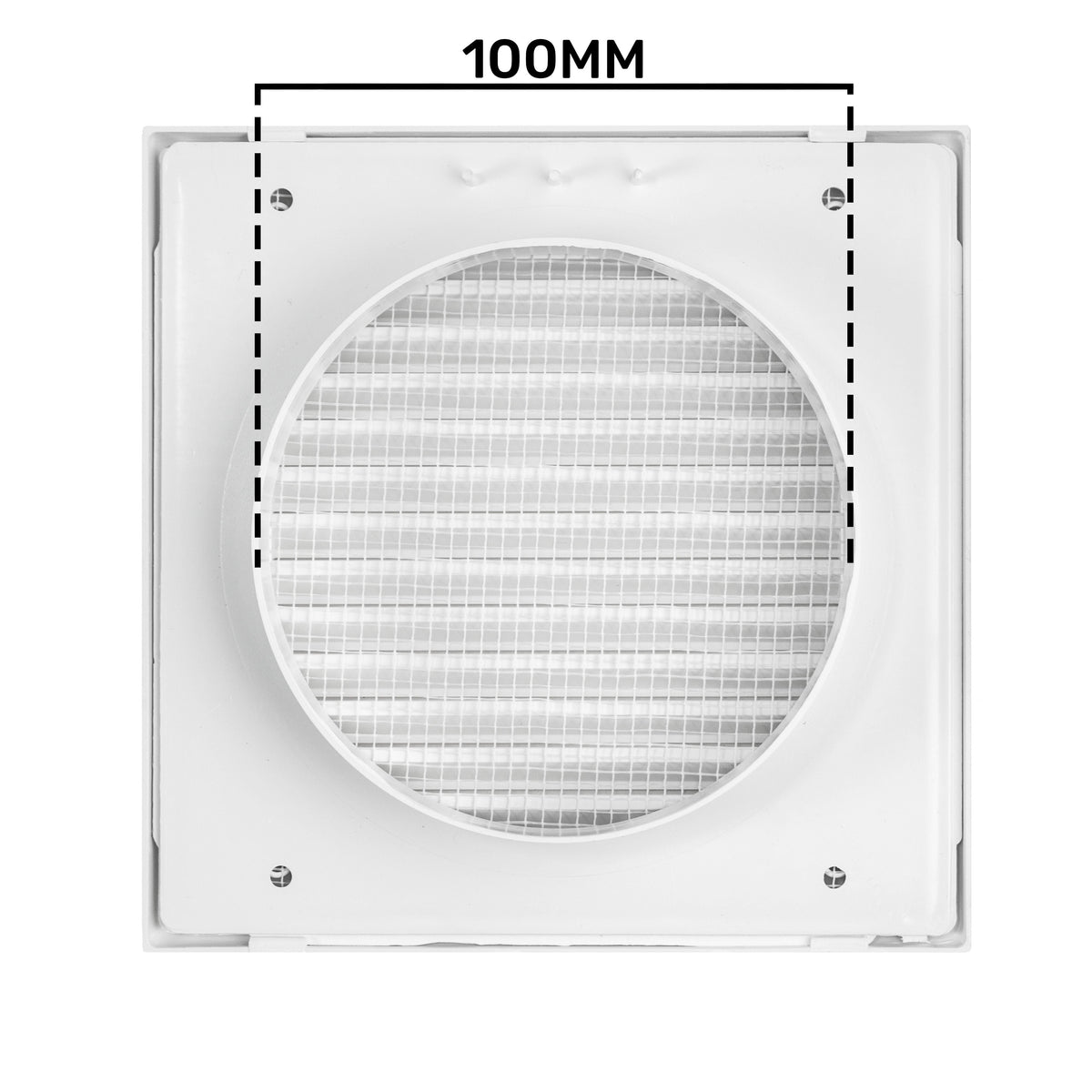 Dospel Duo Smart Ø100 Louvre Vent with Fly Mesh – White