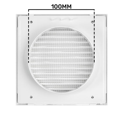 Dospel Duo Smart Ø100 Louvre Vent with Fly Mesh – White