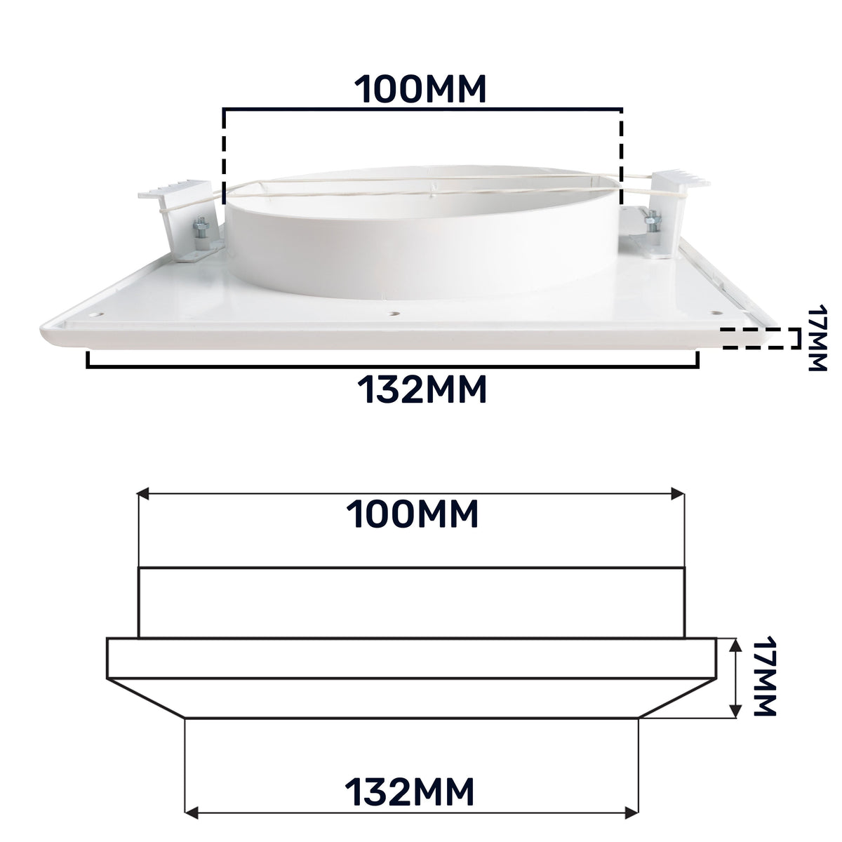 Dospel Duo Smart Ø100 Louvre Vent with Fly Mesh – White
