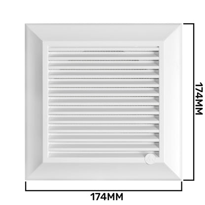 Dospel Duo Smart Ø125 Louvre Vent with Fly Mesh – White